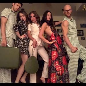 70s Disco Suit sexy white pant set Small Vintage